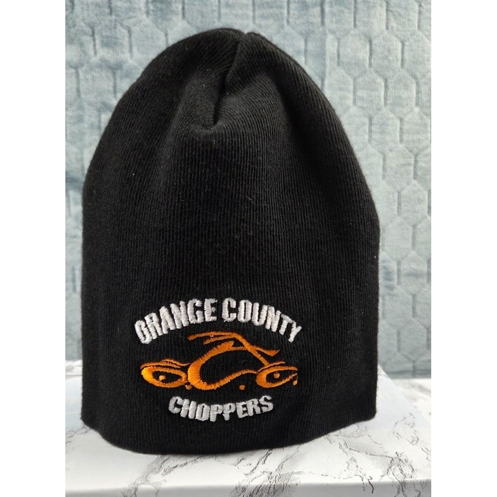 Choppers Black Beanie Tight Knit Embroidered Cap Made In The USA